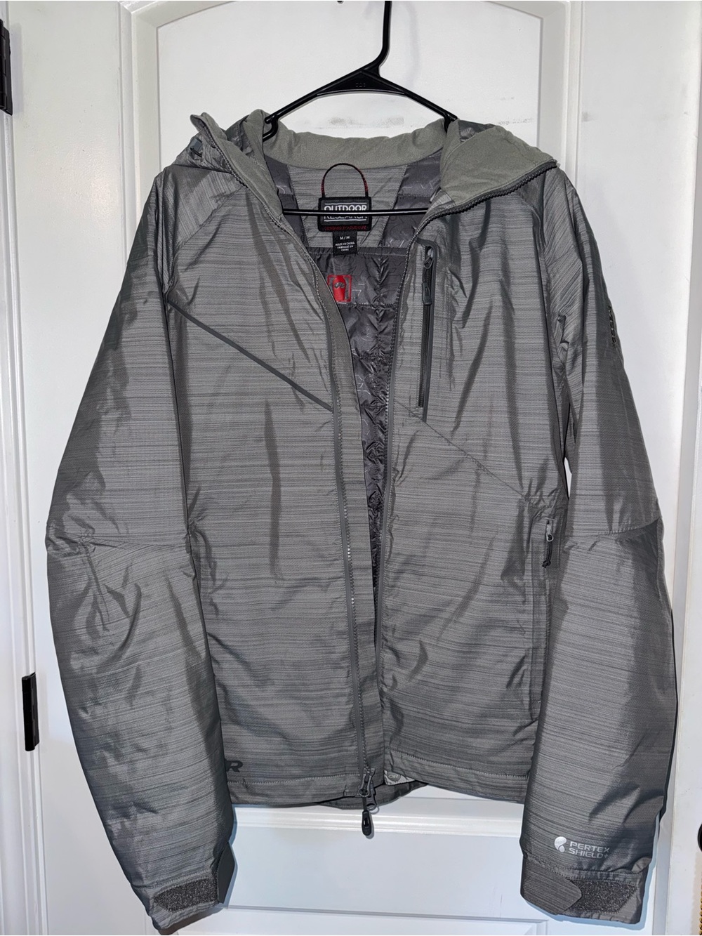Outdoor Research Women’s medium Gray Hooded Ski Jacket